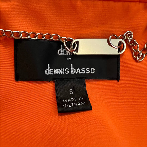 Dennis by Dennis Basso Women's Coat Size Small Orange Zipper Snap Close w/Hood - Picture 5 of 6
